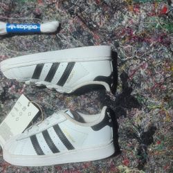 Adidas Originals Toddlers' Superstar Shoes White/Black FU7717 h size 6k