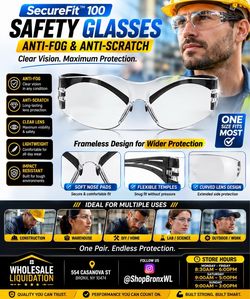 SecureFit 100 Anti-Fog Safety Glasses
