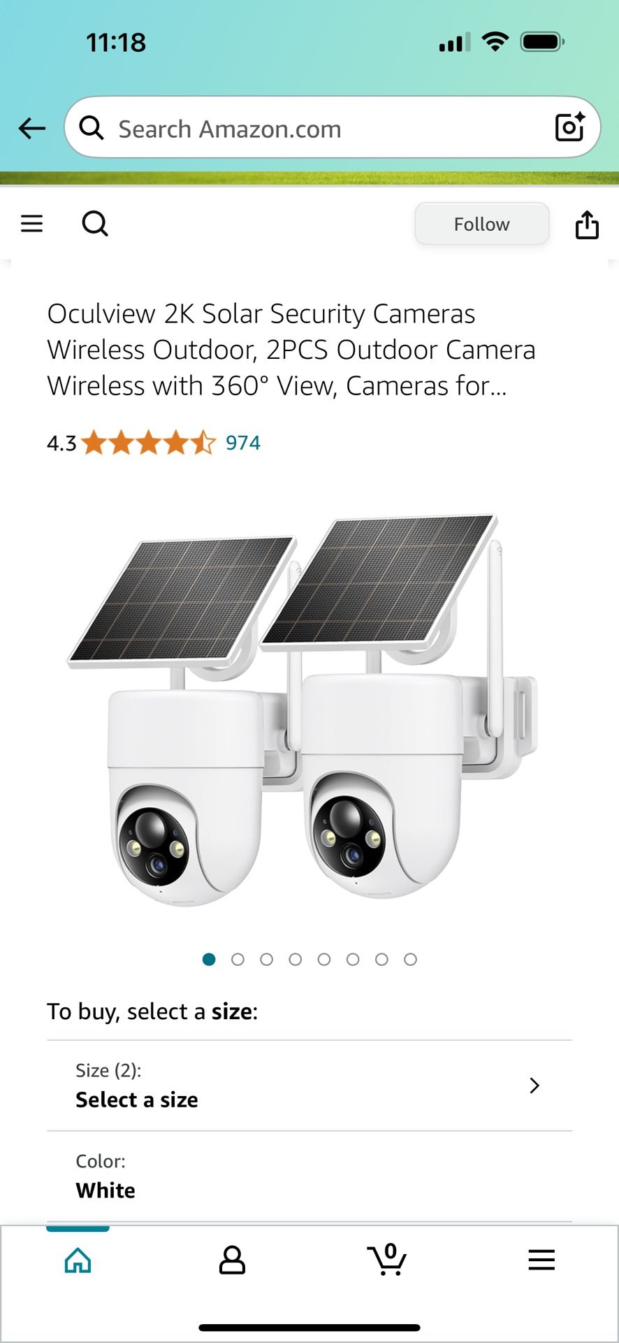 Oculview Pan Tilt Solar Panel Security Camera 