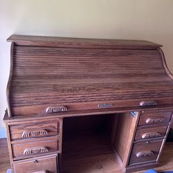 Oak Roll Top Desk