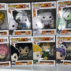 Funko Pop Lot (8) Total Dbs, Dbgt, Dbz