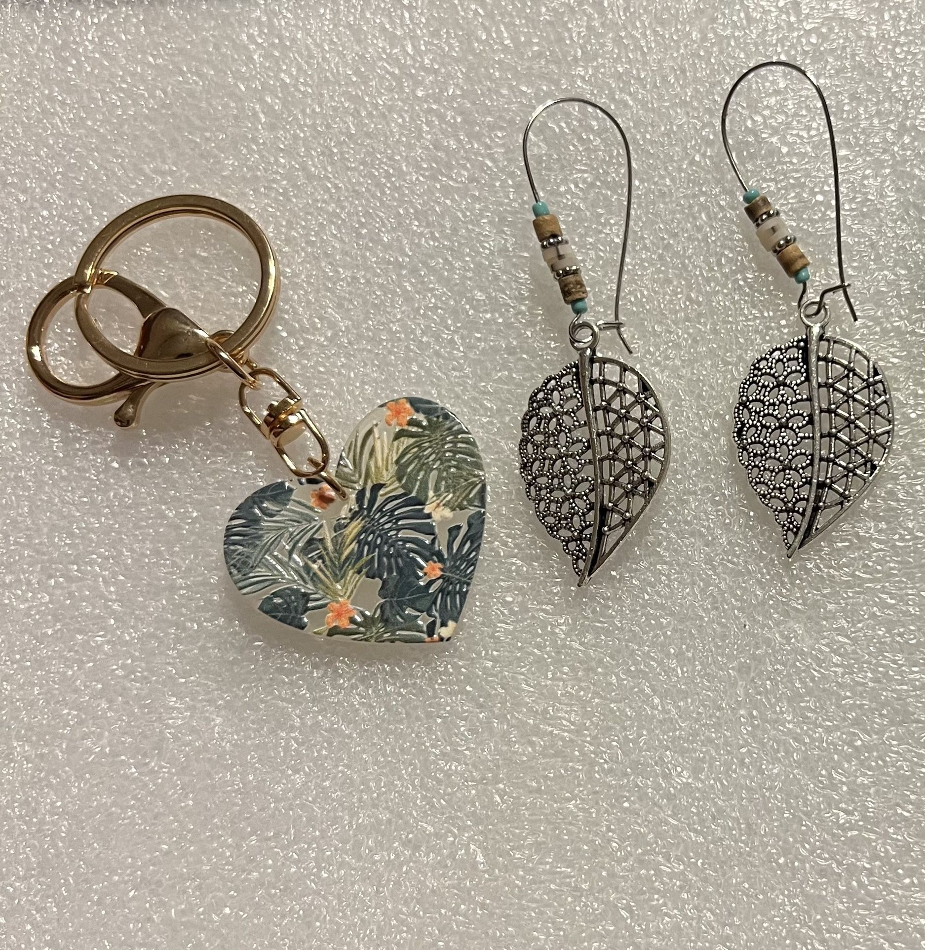 Earrings And Keychain Jewelry Set