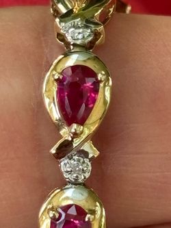 10K gold Rubies and diamonds bracelet