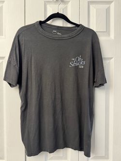 Aerie Oversized Crew Boyfriend T-Shirt Oyster Shucks Graphic Gray Size S