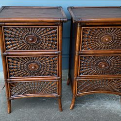 Bamboo Rattan Side tables