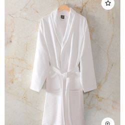 New Men’s Large Gift Waffles Lounger White Robe