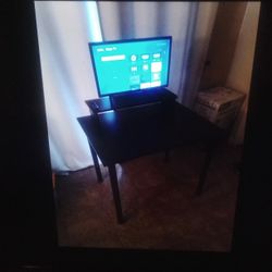 New Desk With Monitor Stand & 24" Smart TV/Monitor All Black 36"X 27.5"