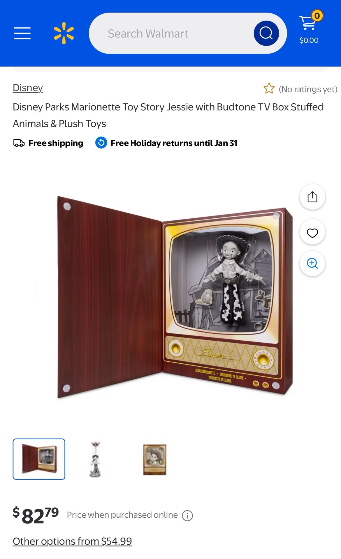 Disney Parks Marionette Toy Story Jessie with Budtone TV Box Stuffed Animals & Plush Toys