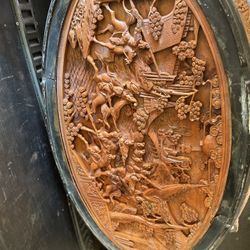 Asian Wood Carved Table With Claw And Ball Feet