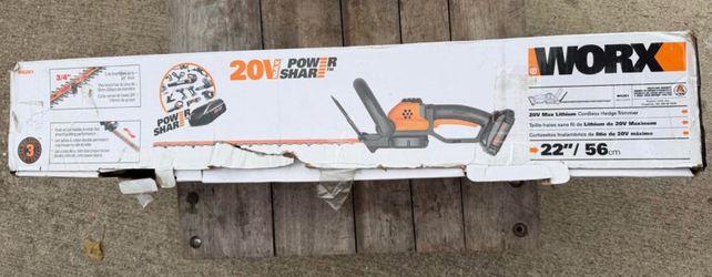 WORX 20V 22” Cordless Hedge Trimmer – Tool Only (New)