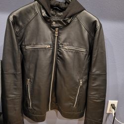 Guess Black Jacket with removable hoodie 