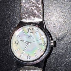 Invicta Watch With Silver Strap & Date Display