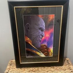 Marvel Thanos Glass Framed Poster 