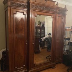 Antique Wood Italian Armoire