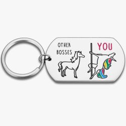 Brand New Funny Boss Other Bosses & You Unicorn Keychain 