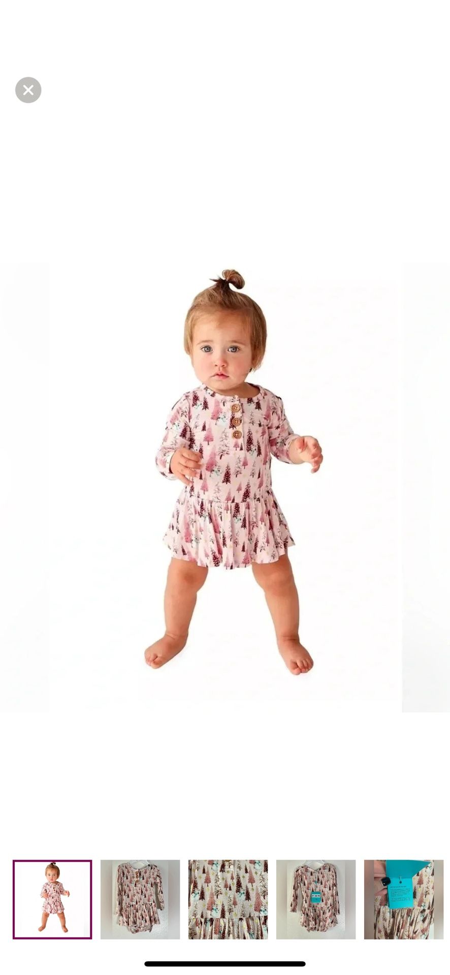 Posh Peanut Sparkles Long Sleeve Henley Twirlskirt Bodysuit