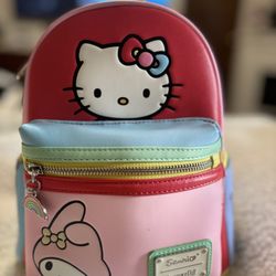 Authentic Never Used Colorblock Sanrio Loungefly Mini Backpack 