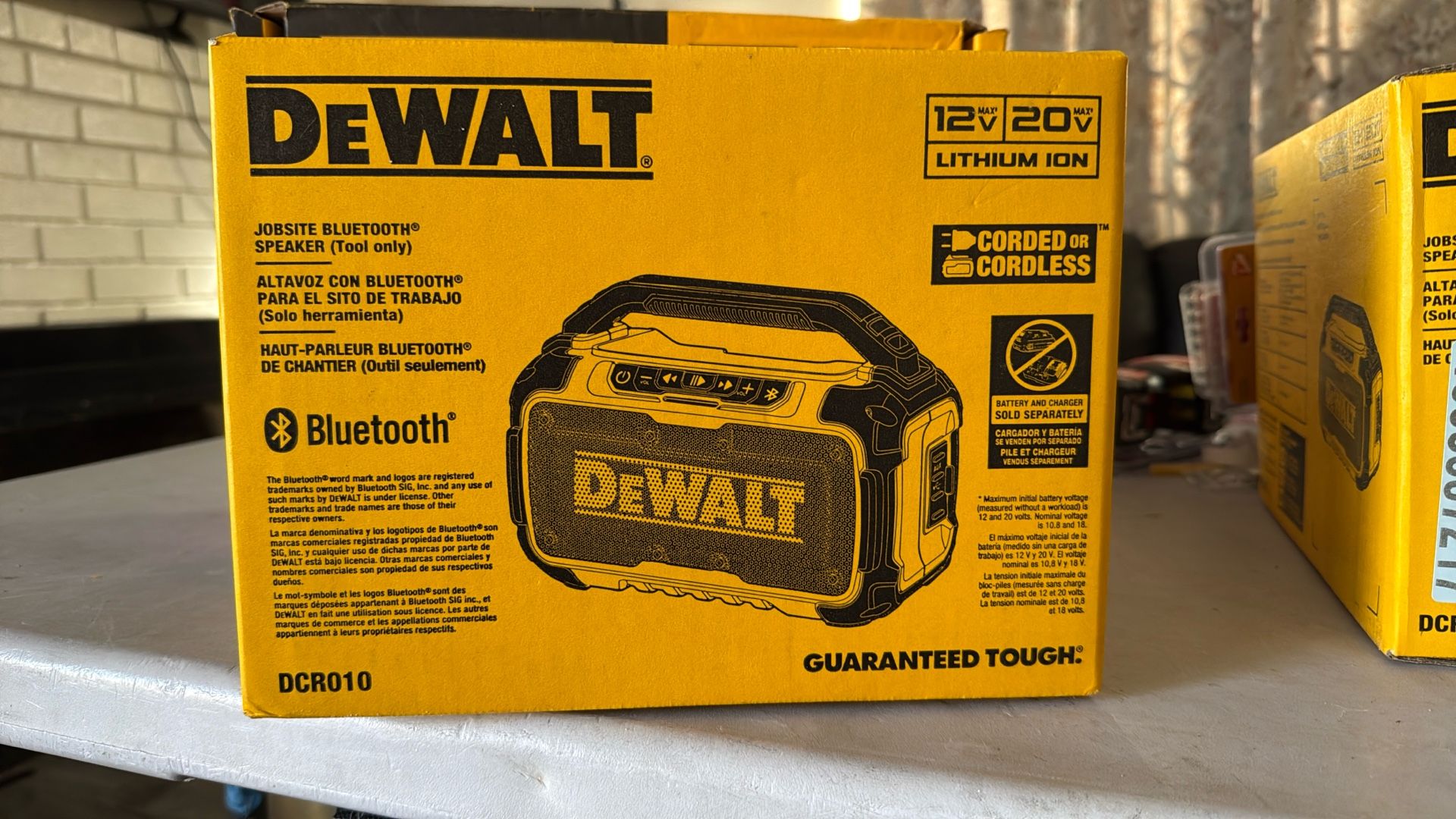 Dewalt Jobsite Bluetooth Speaker/ No Batter No Charger
