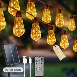 Rawink Solar String Lights With 16 Shatterproof Bulbs