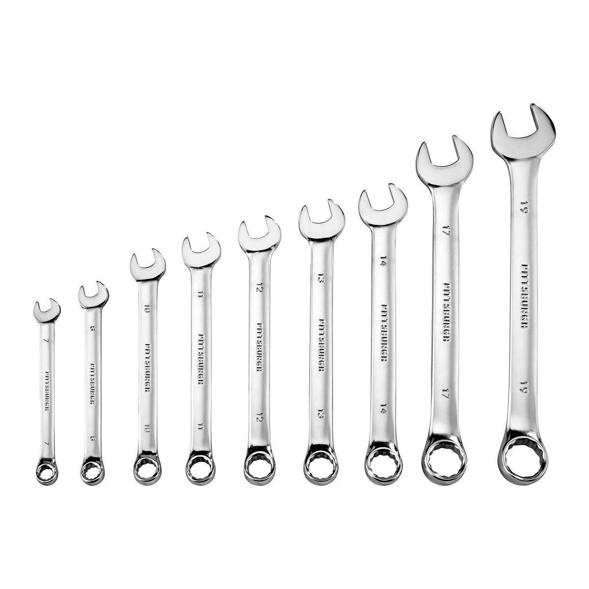 Brand New Fully Polished Metric Combination Wrench Set, 9 Piece set