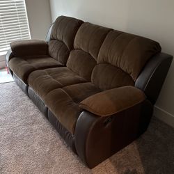 Brown Reclinable Couch