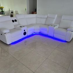 Seccional Reclinable Led Electrico 