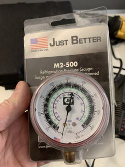 JB M2-500 Combination R12 R22 R502 Red 0-500 PSI Gauge 2-3/4"