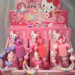 New Hello Kitty Lip Gloss & Keychain Sets - $5 each