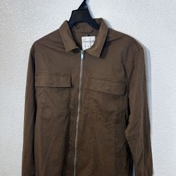 Vintage Denim& Flower Tan Shirt Jacket 