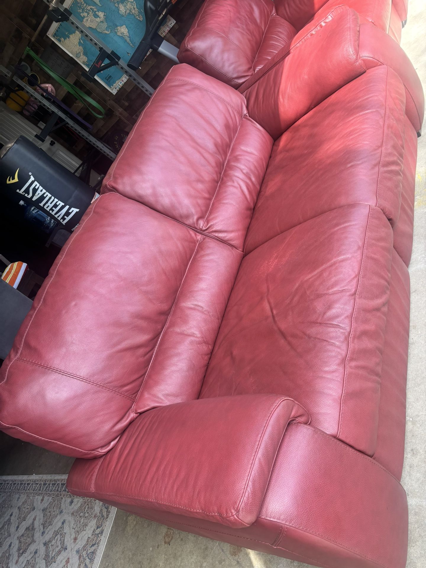 Leather Reclining Sofa Couch