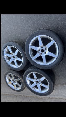 4 - 235/45r18 255/45r18 5x4.5 5x114.3 Does Mustang Civic Accord Camry G35 G37 Q50 Altima Wheels Rims Good Treads Tires!