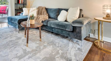 Modern Gray Velvet Sectional Sofa with Chaise
