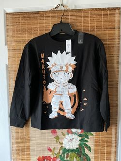 Gap Long Sleeve Boys Black T-Shirt With Naruto Design Size M (8) NWT
