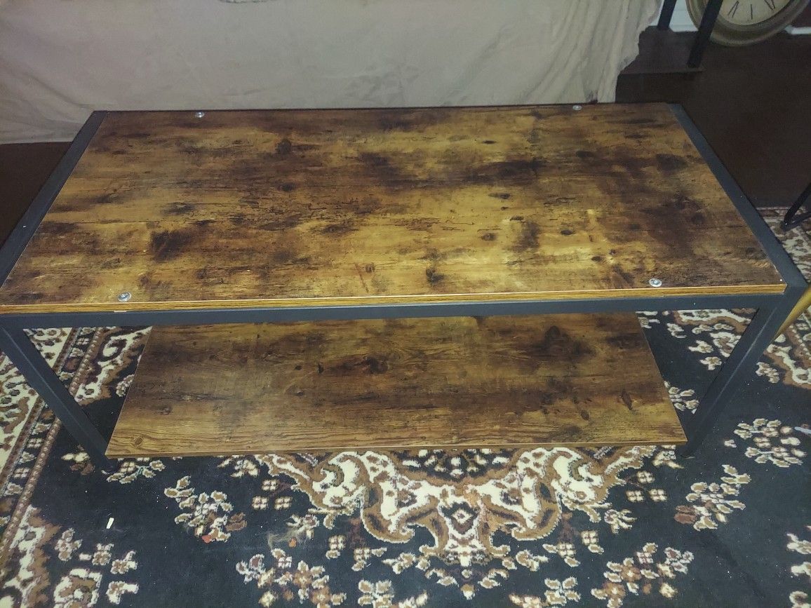 Wood And Metal Coffee Table