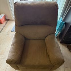 Manual Reclinable Couch Chair Brown / Sofa 