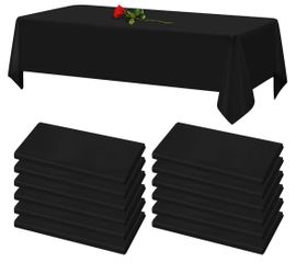 12 Pack Black Tablecloths for Rectangle Tables Stain and Wrinkle Resistant Washable Polyester Tablecloth 60 x 102 Inch Table Cloth Rectangle Table 6 F