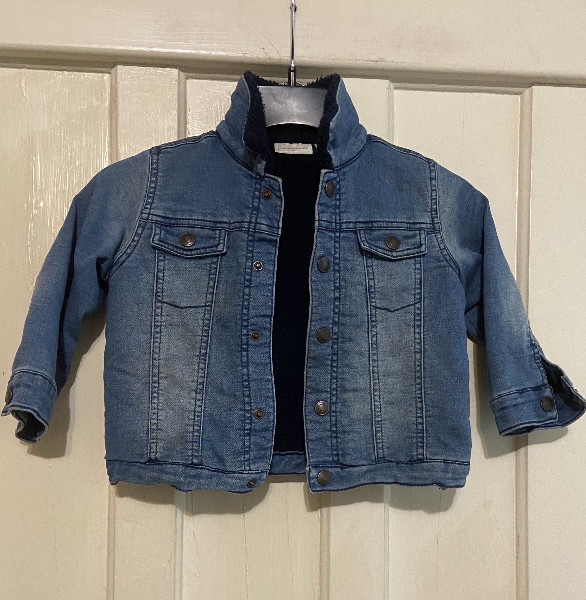 First impressions boys snap buttons sherpa lined Jean jacket 24 month