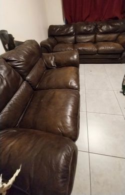 Leather Sofa and Love Seat