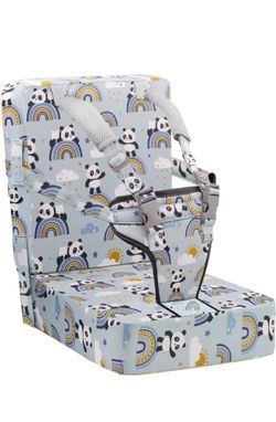 Booster Seat for Kitchen Chair at Table - Toddler Harness Seat Straps High Back Detachable Cover Ease of Cleaning Sturdy Booster Seat for Dining Table