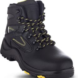 Men’s Steel Toe Work Shoes/Botas de trabajo de cuero con punta de acero para hombre