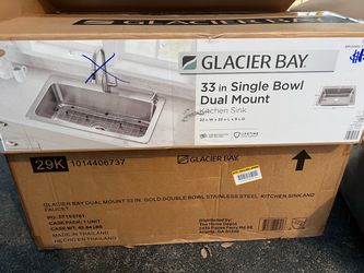 Glacier Bay 33in Single Bowl Dual Mount Kitchen Sink