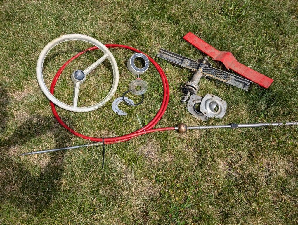 OMC Through Transom Steering Cable And Helm