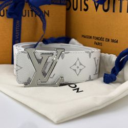 Lv White Monogram Belt Louis Vuitton