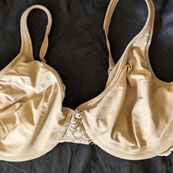 Womens Bali Lilyette Nude Taupe 38C Minmizer Underwire Lace Nylon Bra. 206-53