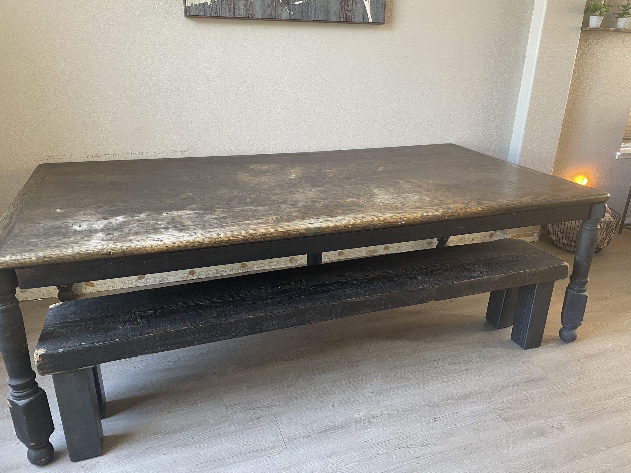 Dining table and bench 4 x 8