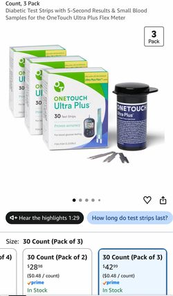 One touch Ultra Plus strips glucose testing