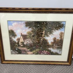 Lovely Framed and Matted Landscape Print Excellent condition 32 x 43 Smoke free household