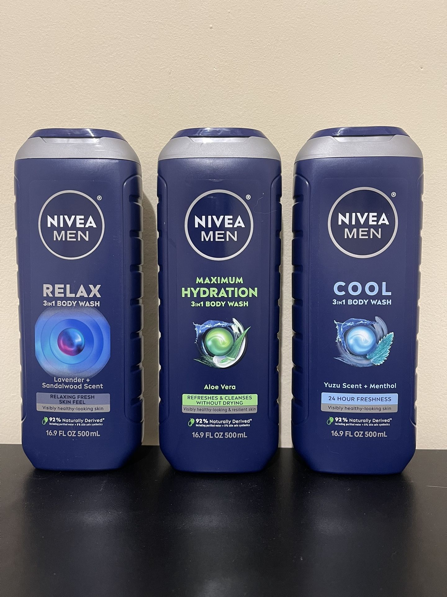 3pack Nivea Men 3 In 1 Body Wash - New