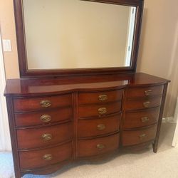 Antique Dresser With Night Stand 