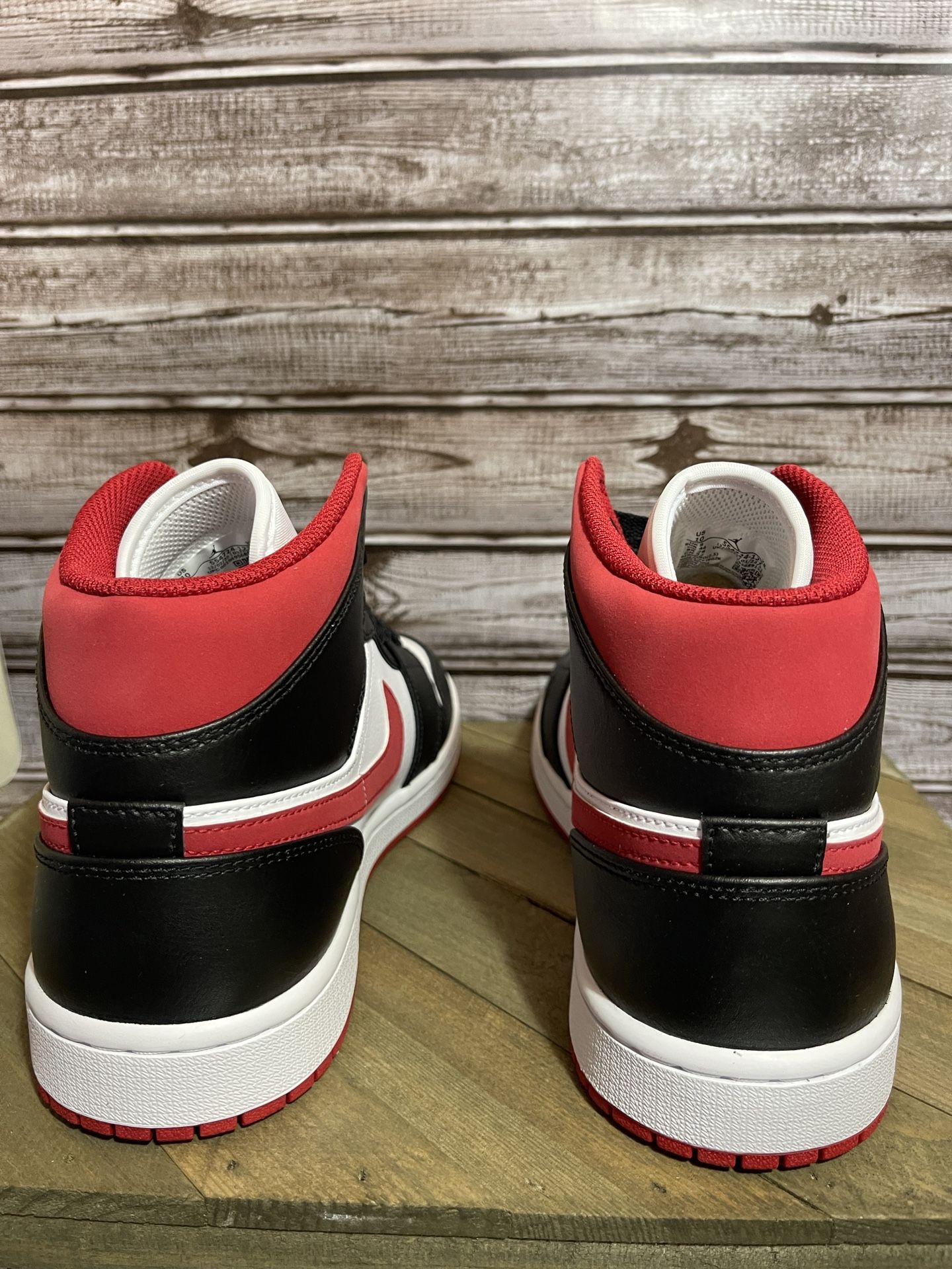 Air Jordan 1 Mid White/Gym Red Black